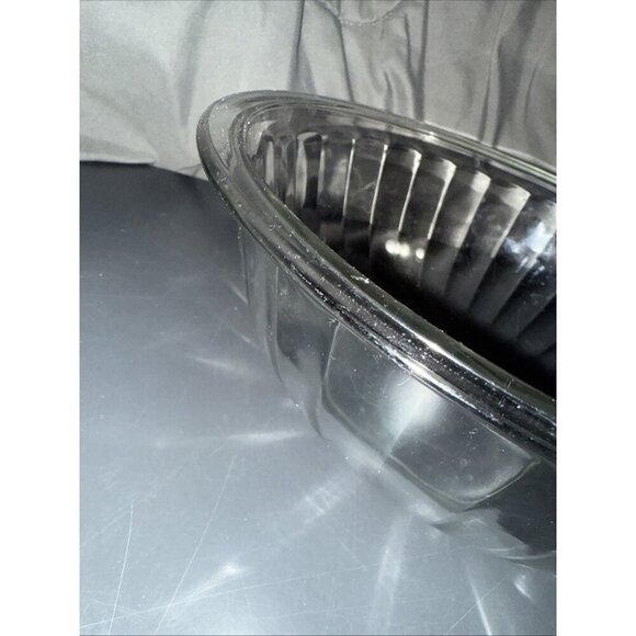 Pyrex 325 Clear Glass Mixing Bowl 2.5 Liter Large Ribbed w/rim VTG post-1970 - Picture 9 of 12
